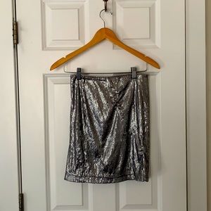 silver sequin mini skirt. Size SM